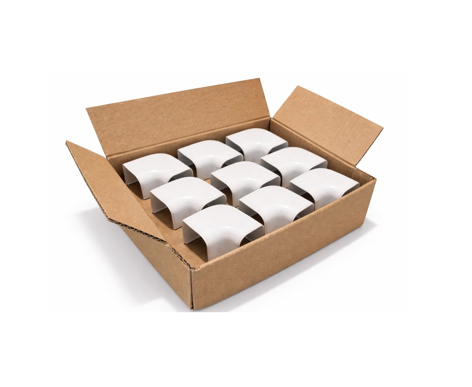 Volle doos Tecnosystemi platte bochten 90 graden wit 75mm (20 stuks)