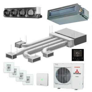Airzone + Mitsubishi FDUM100VH – Easyzone 25 plus met 4 zones