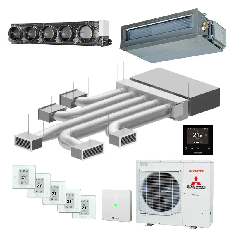 Airzone + Mitsubishi FDUM100VH – Easyzone 25 plus met 5 zones