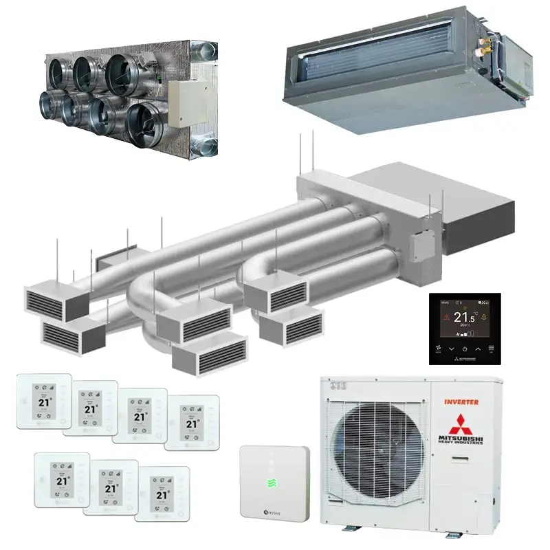 Airzone + Mitsubishi FDUM100VH – Easyzone 25 plus met 7 zones