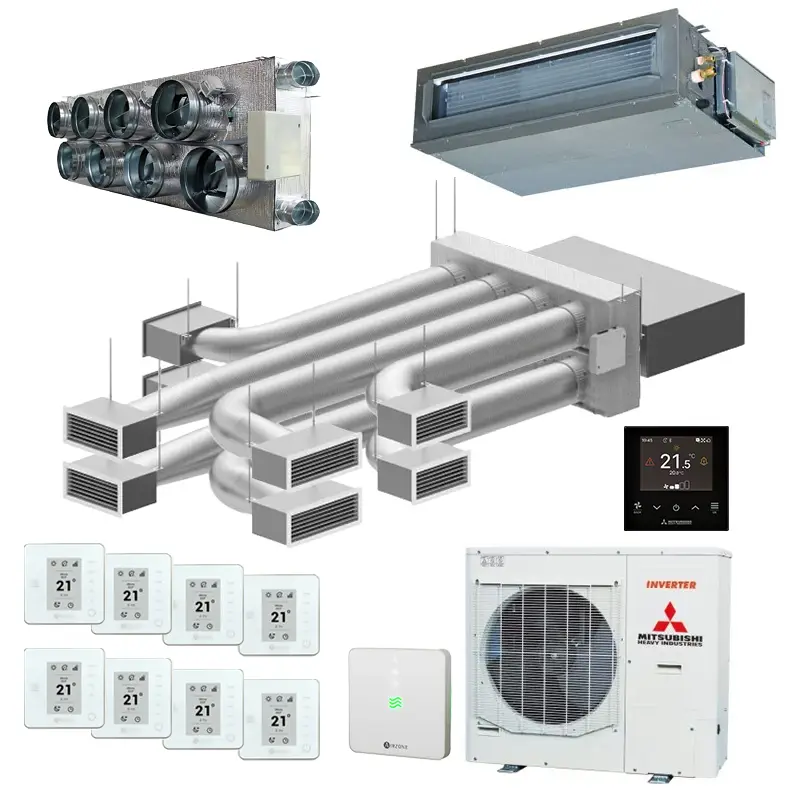 Airzone + Mitsubishi FDUM125VH – Easyzone 25 plus met 8 zones