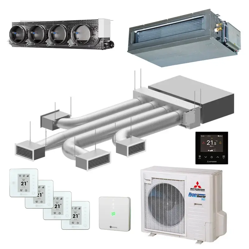 Airzone + Mitsubishi FDUM71VH – Easyzone 25 plus met 4 zones