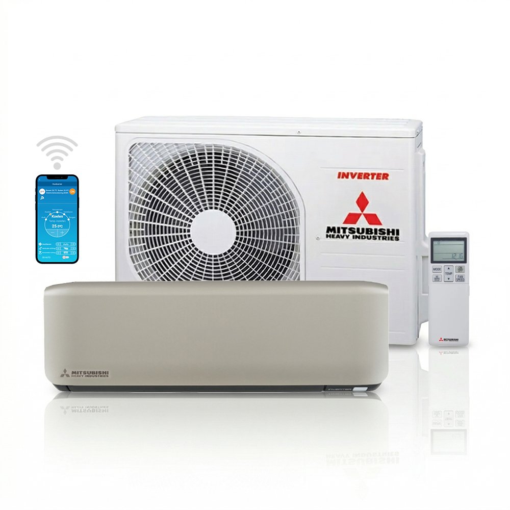 Mitsubishi SRK/SRC 25 ZS-WFT Titanium split unit airco 2,5 kW totaal pakket incl WiFi