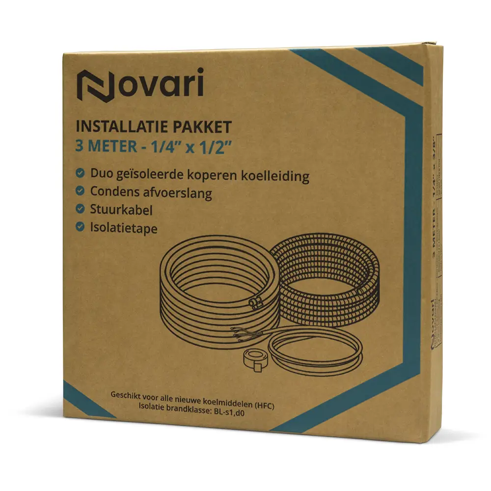 Novari 1/4 x 1/2 complete aansluitset – 3 meter