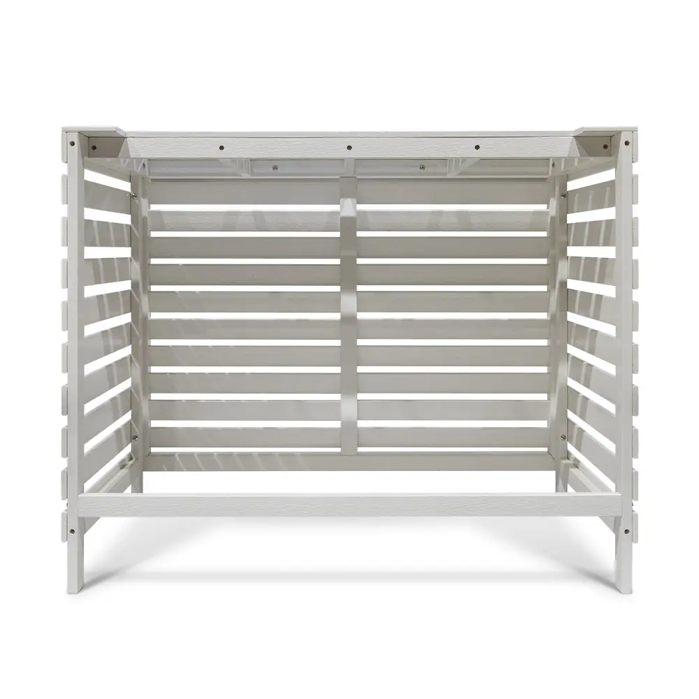 Novari Kunststof airco cover buitenunit omkasting houtlook Wit - Afbeelding 4