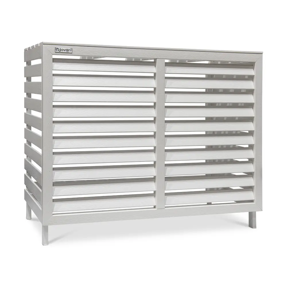 Novari Kunststof airco cover buitenunit omkasting houtlook Wit