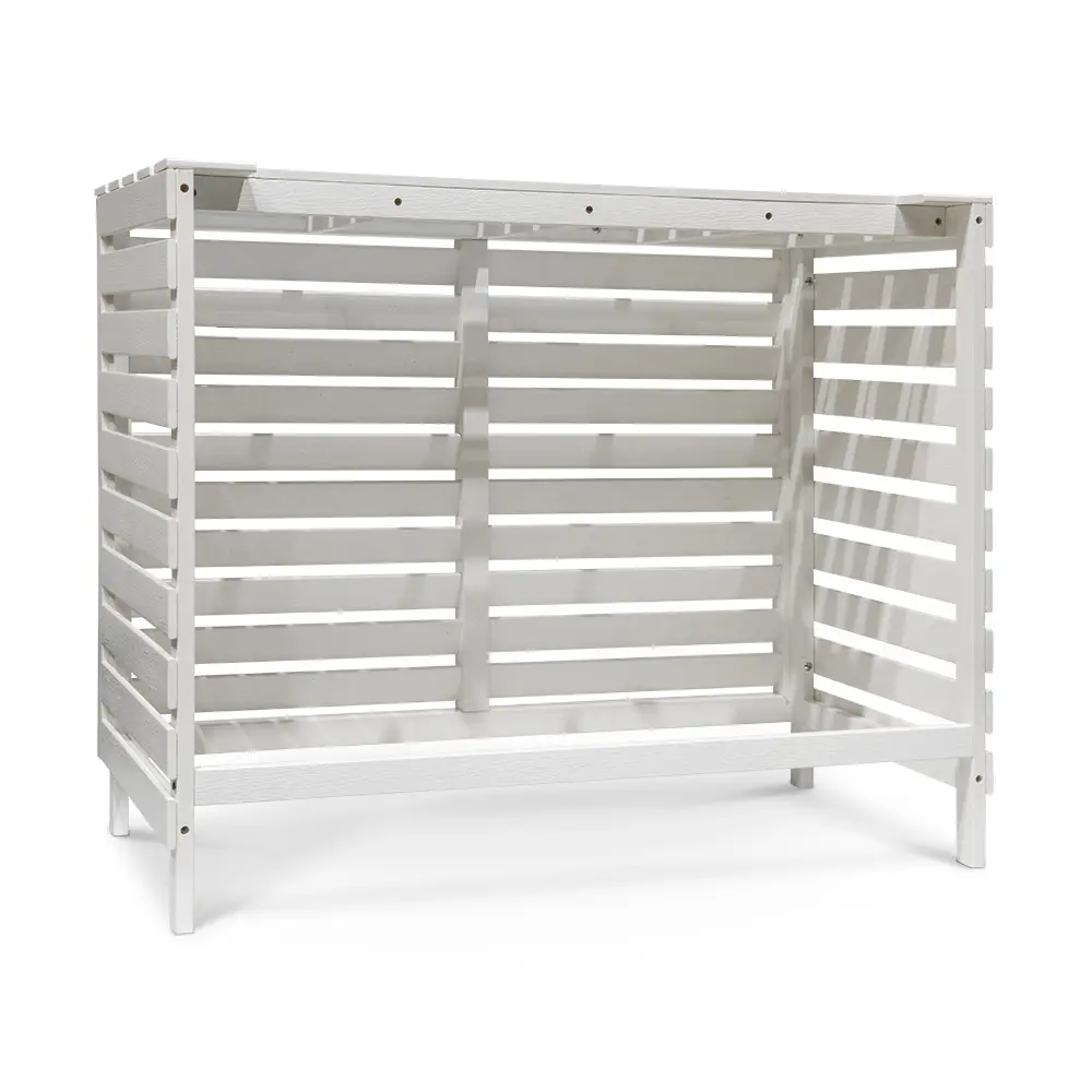 Novari Kunststof airco cover buitenunit omkasting houtlook Wit - Afbeelding 3